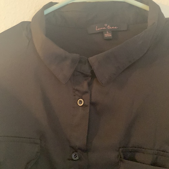 Size large black collared button up top. New without tags. - Picture 2 of 2